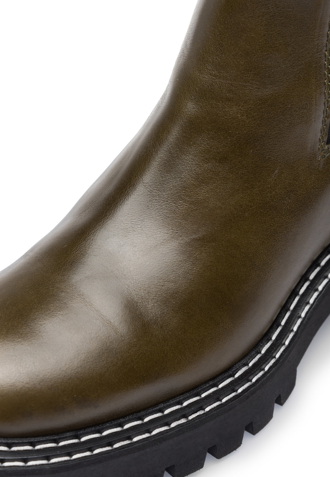 LÄST Angie Chelsea - Leather - Olive Ankle Boots Olive