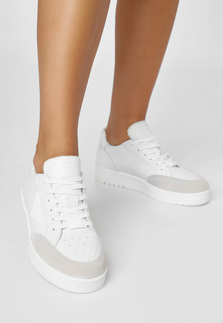 LÄST B-Ball - Leather/Suede - White Low Sneakers White