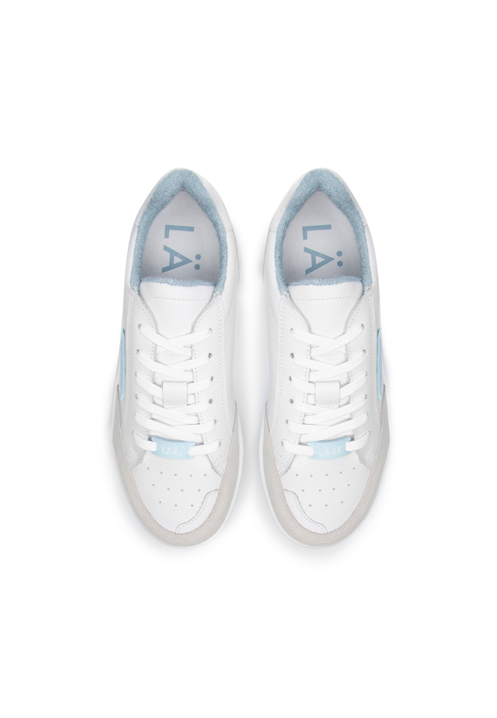 LÄST B-Ball - Leather/Suede - White/Blue Low Sneakers White/Blue