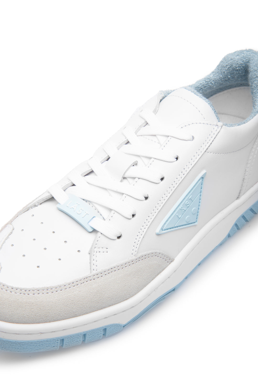 LÄST B-Ball - Leather/Suede - White/Blue Low Sneakers White/Blue