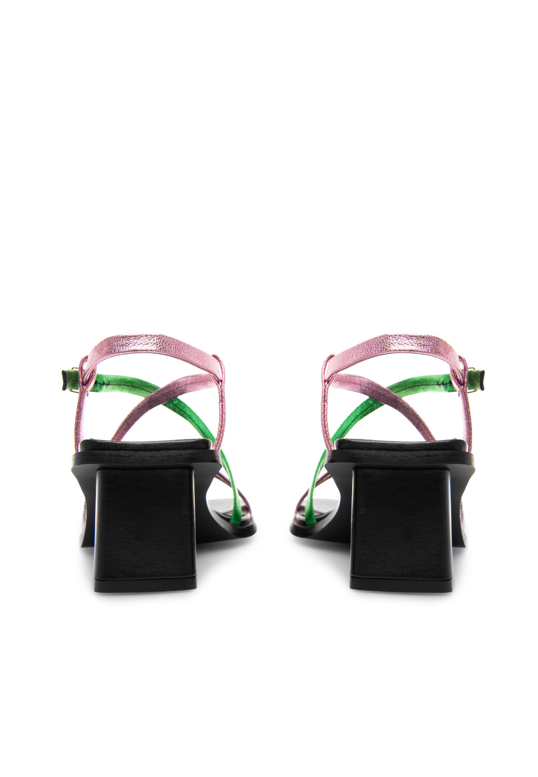 LÄST Carrie - Leather - Green/Pink/Red Metallic Sandals Green/Pink/Red