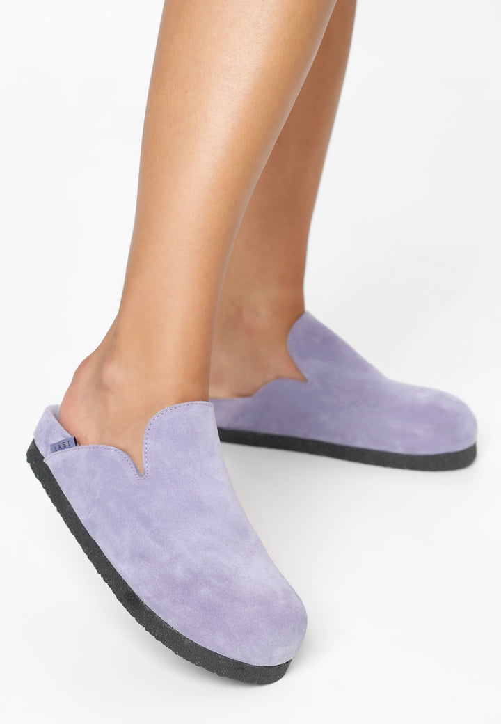 LÄST Cassie - Suede - Lavender Slides Lavender