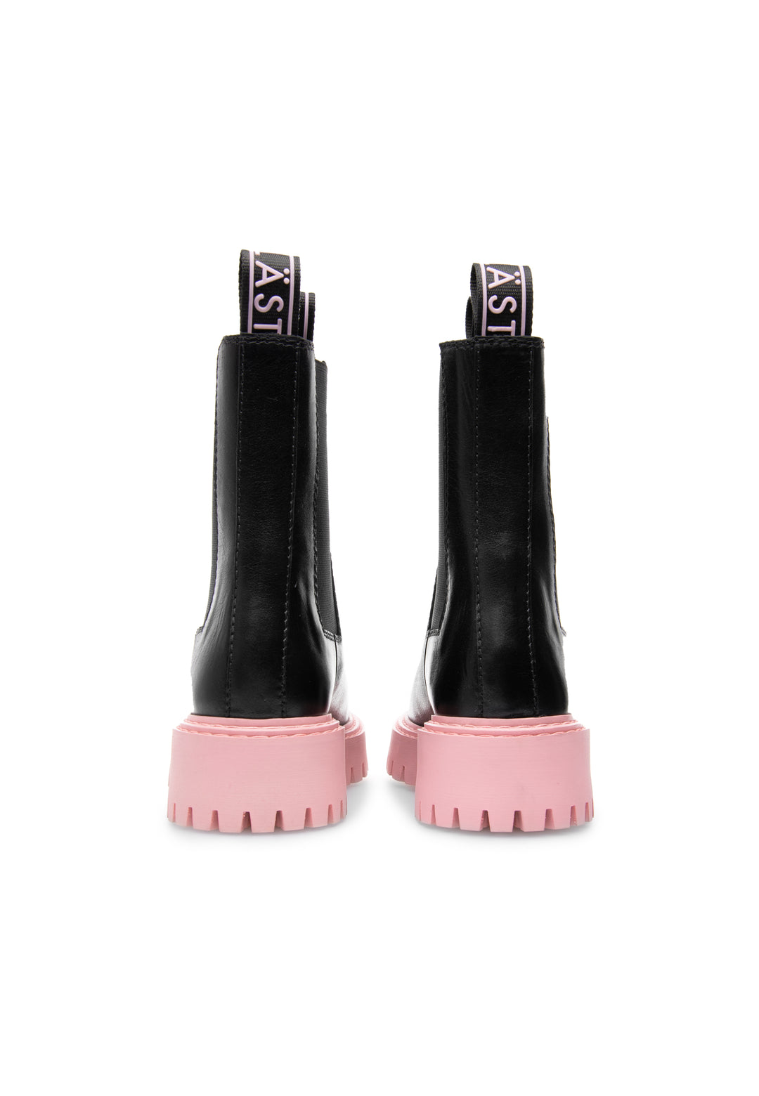 LÄST Daze Leather Black/Pink Ankle Boots Black/Pink