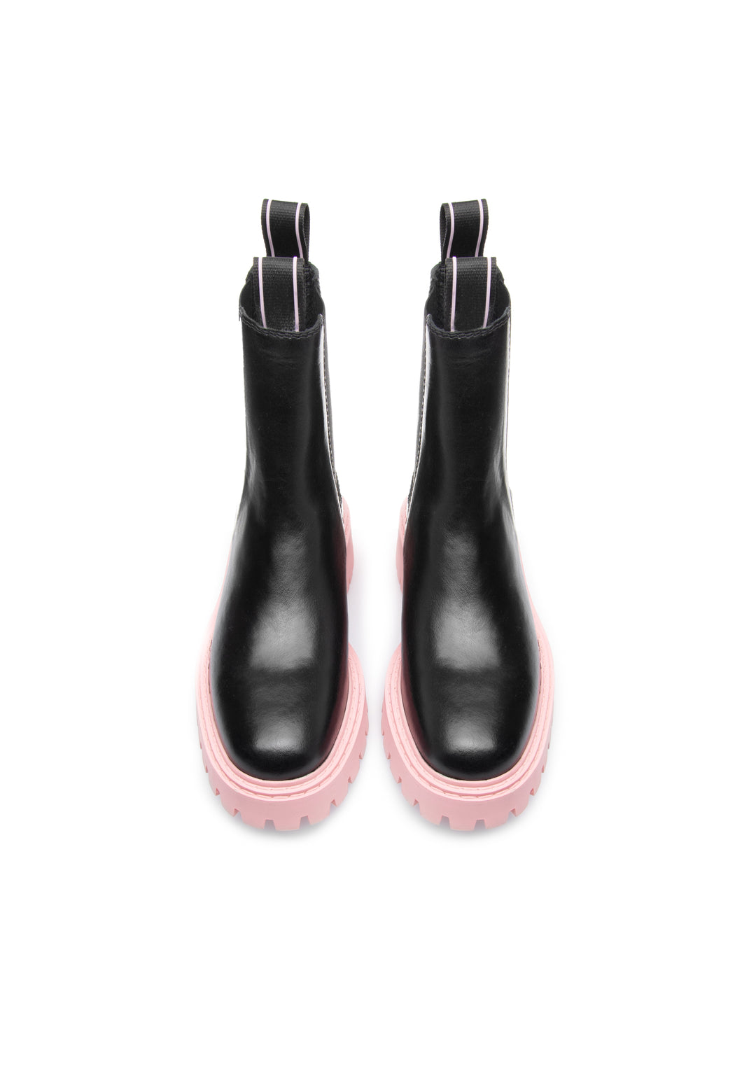 LÄST Daze Leather Black/Pink Ankle Boots Black/Pink