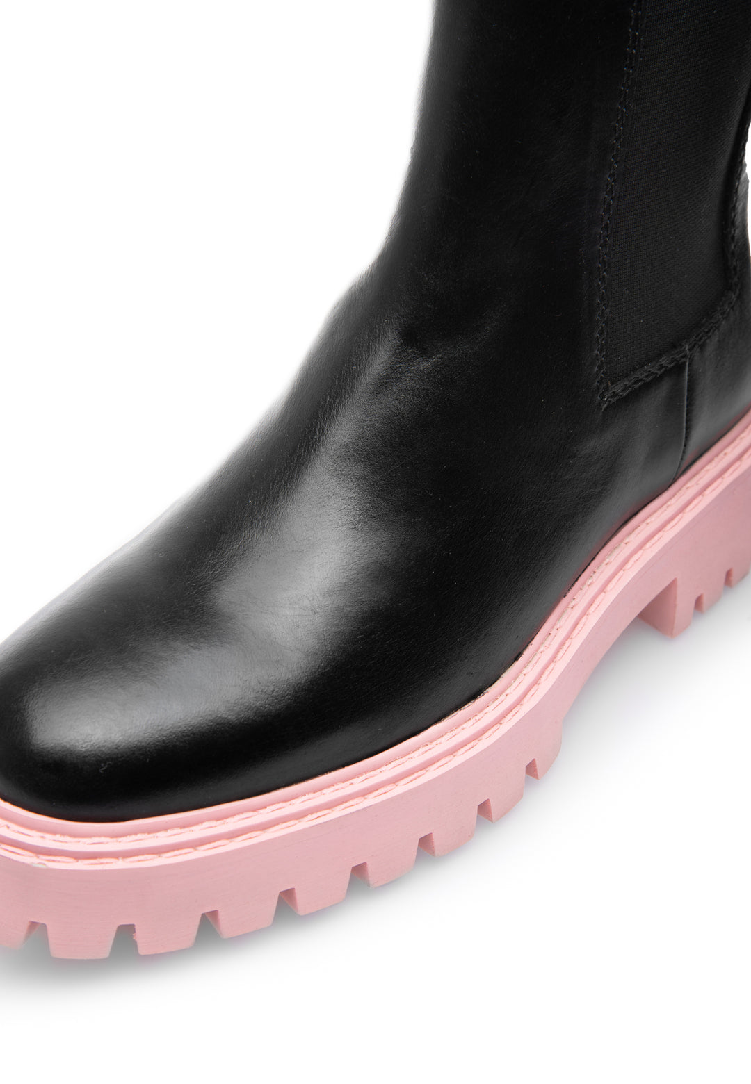 LÄST Daze Leather Black/Pink Ankle Boots Black/Pink