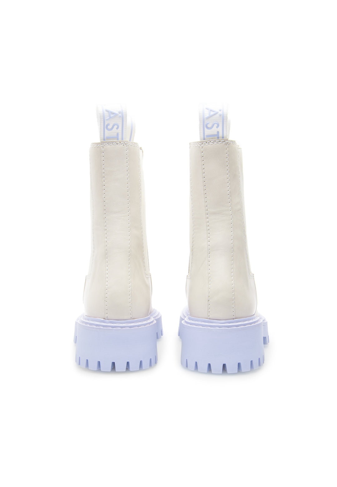 LÄST Daze Leather Off White Ankle Boots Off White