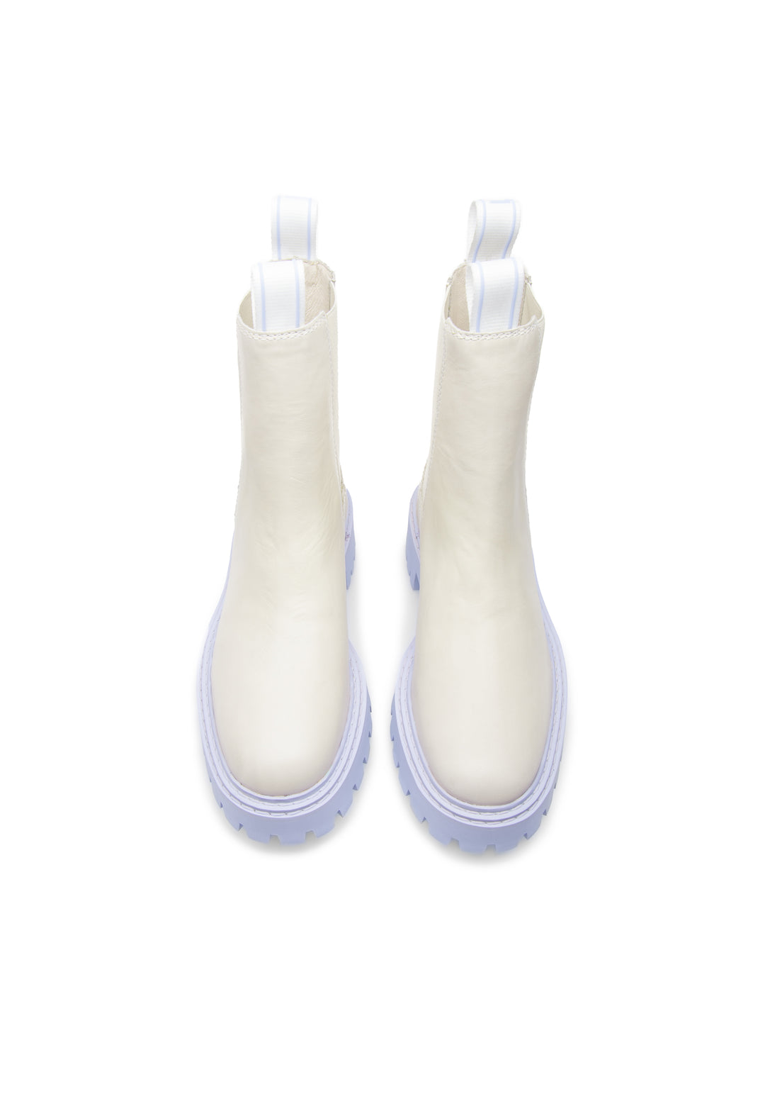 LÄST Daze Leather Off White Ankle Boots Off White