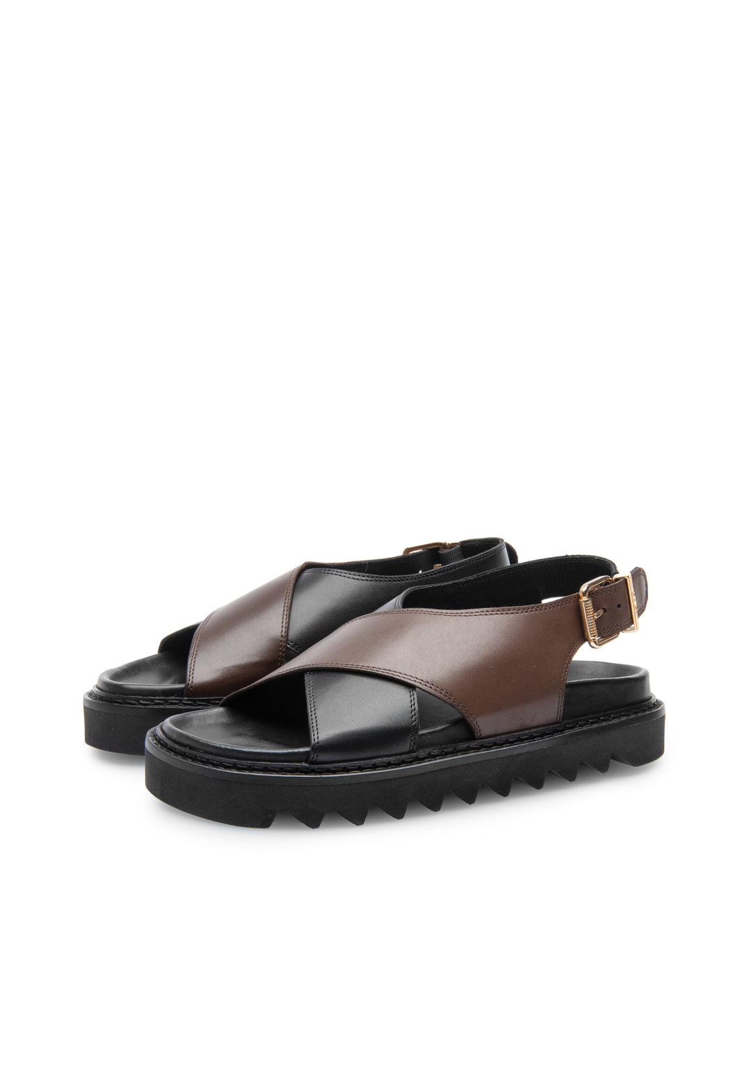 LÄST Diana - Leather - Black/Brown Sandals Black/Brown