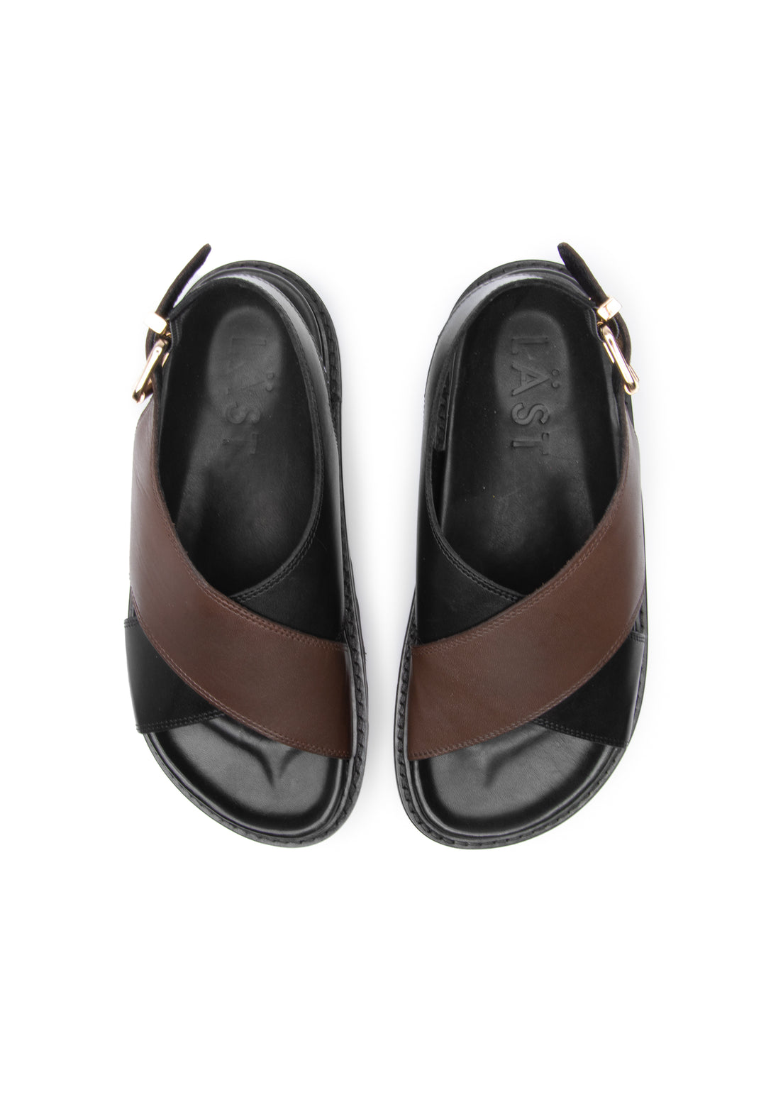 LÄST Diana - Leather - Black/Brown Sandals Black/Brown