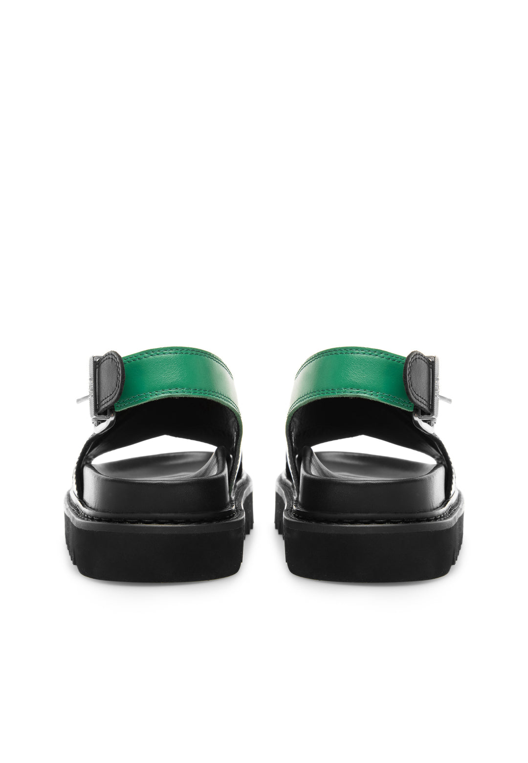 LÄST Diana - Leather - Black/Green Sandals Black/Green