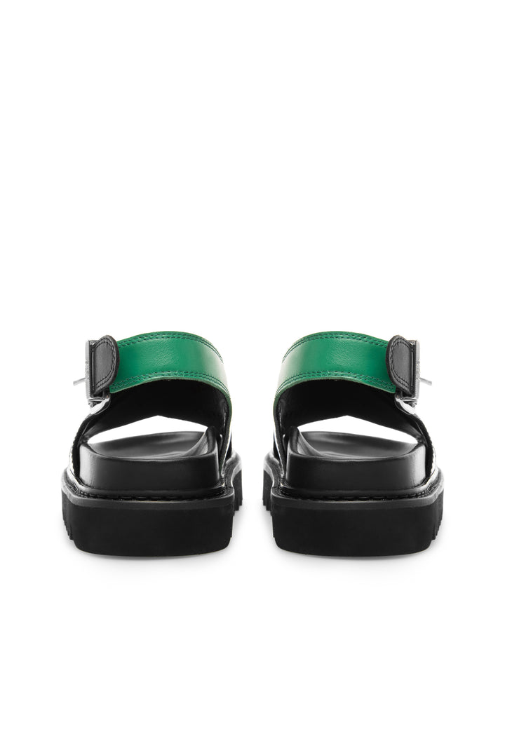 LÄST Diana - Leather - Black/Green Sandals Black/Green