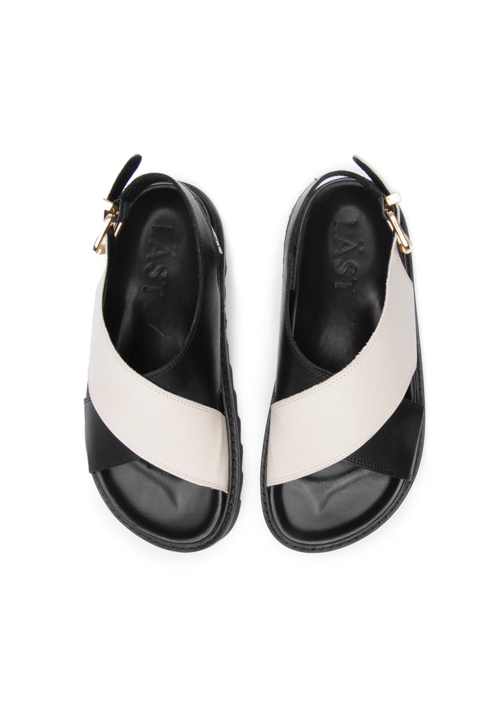 LÄST Diana - Leather - Black/Off White Sandals Black/Offwhite