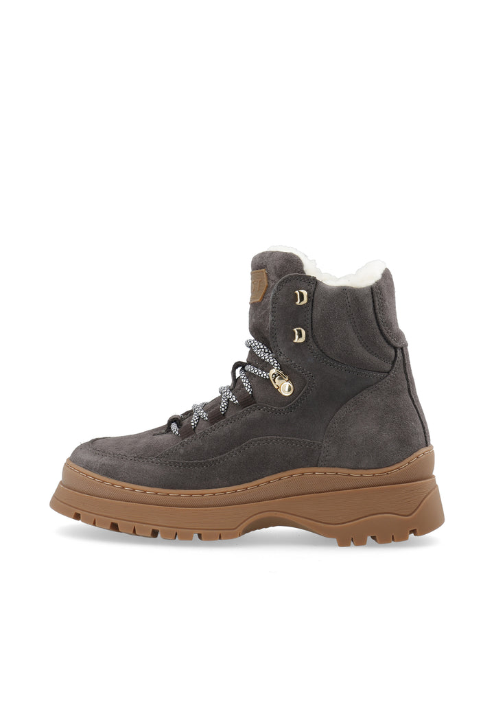 LÄST Downhill - Suede - Dark Grey, Warm Lining Ankle Boots Dark Grey