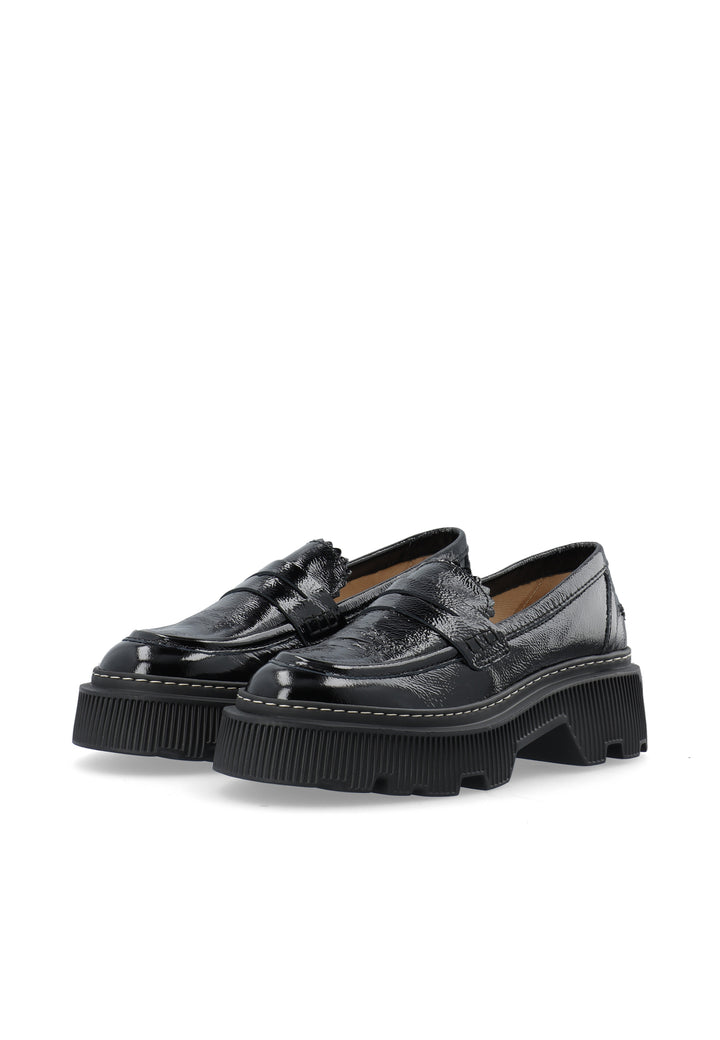 LÄST Gemma - Patent Leather - Black Loafers Black