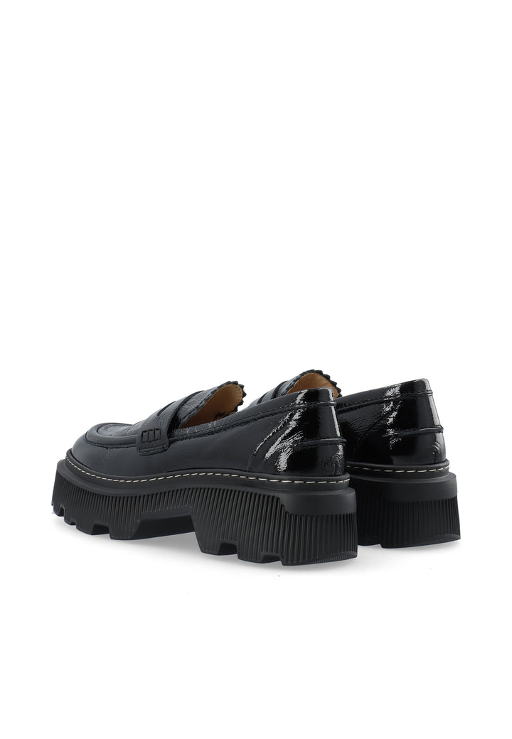 LÄST Gemma - Patent Leather - Black Loafers Black