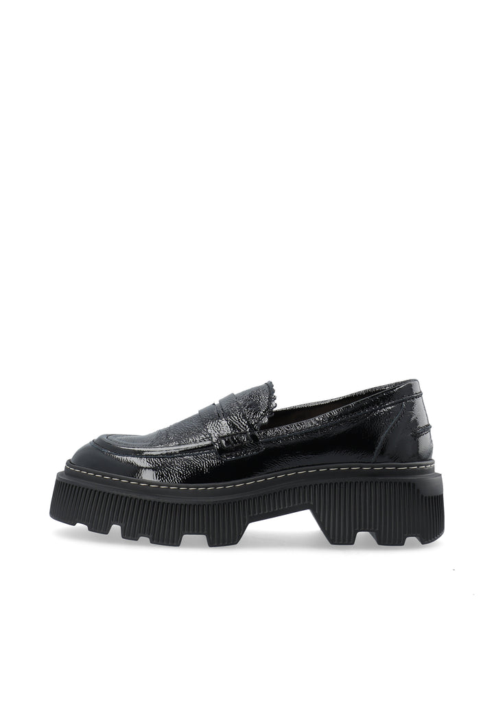 LÄST Gemma - Patent Leather - Black Loafers Black