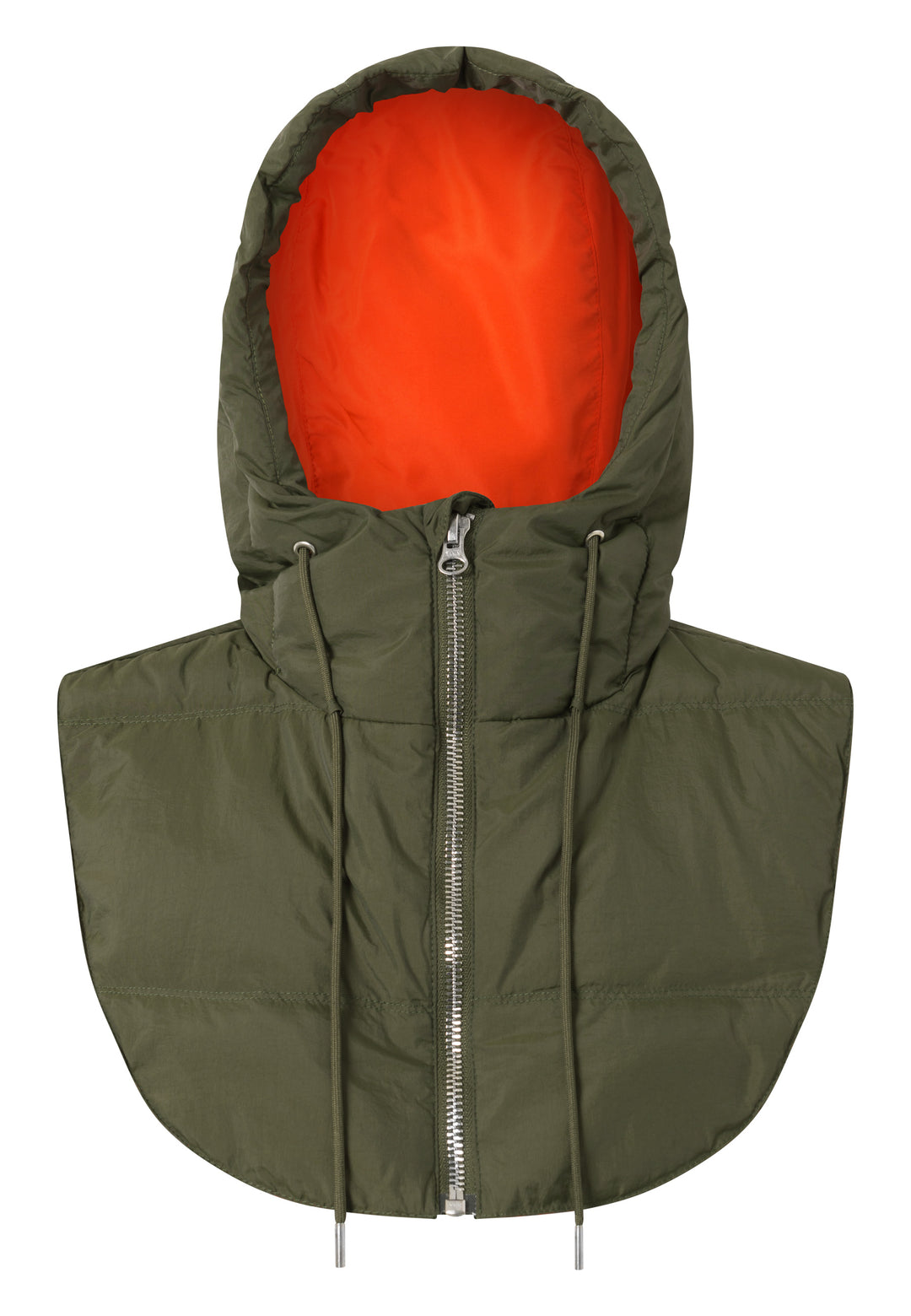 LÄST Hooded Puffer Neckwarmer - Olive/Orange Neckwarmer Olive/Orange