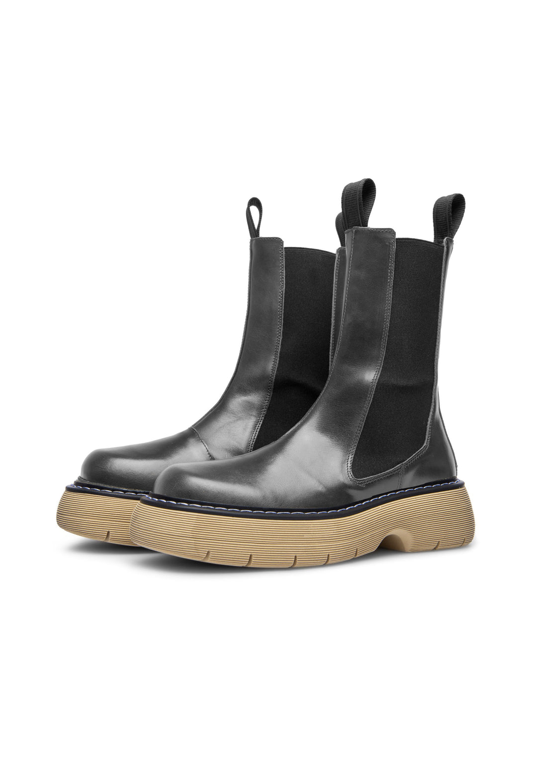 LÄST Joy - Leather - Black/Beige High Boots Black/Beige