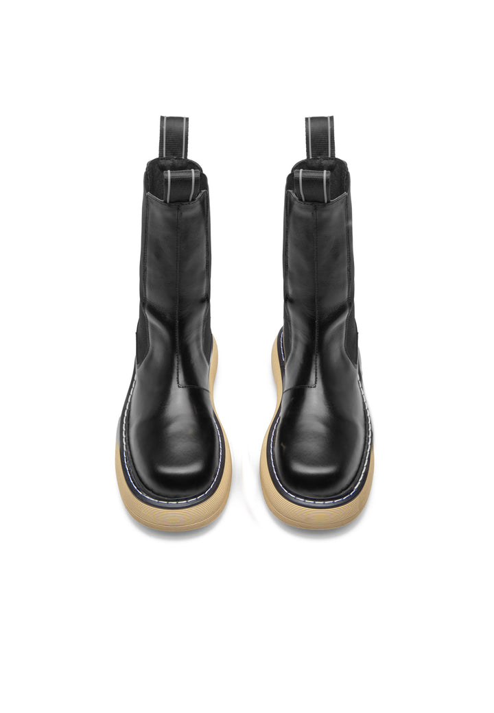 LÄST Joy - Leather - Black/Beige High Boots Black/Beige