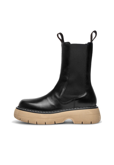 LÄST Joy - Leather - Black/Beige High Boots Black/Beige