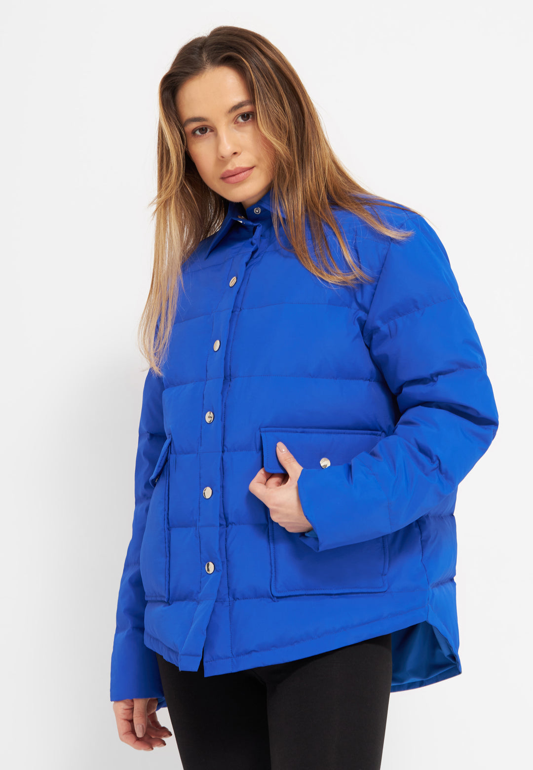 LÄST Light Shirt Puffer Jacket Brilliant Blue Jackets Brilliant Blue