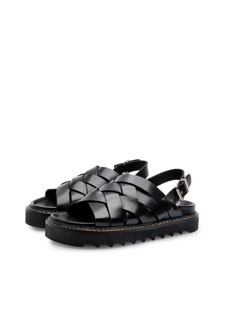 LÄST Maggie - Leather - Black Sandals Black