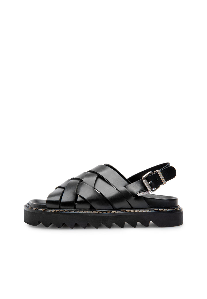 LÄST Maggie - Leather - Black Sandals Black