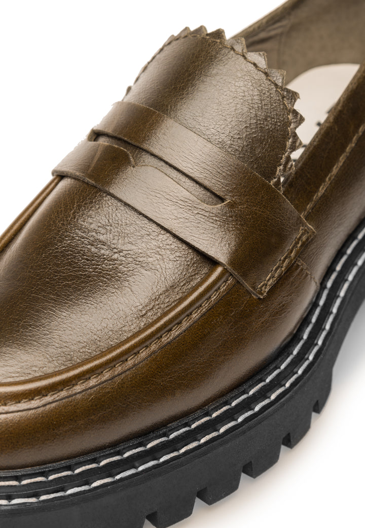 LÄST Matter Loafer - Leather - Olive Loafers Olive