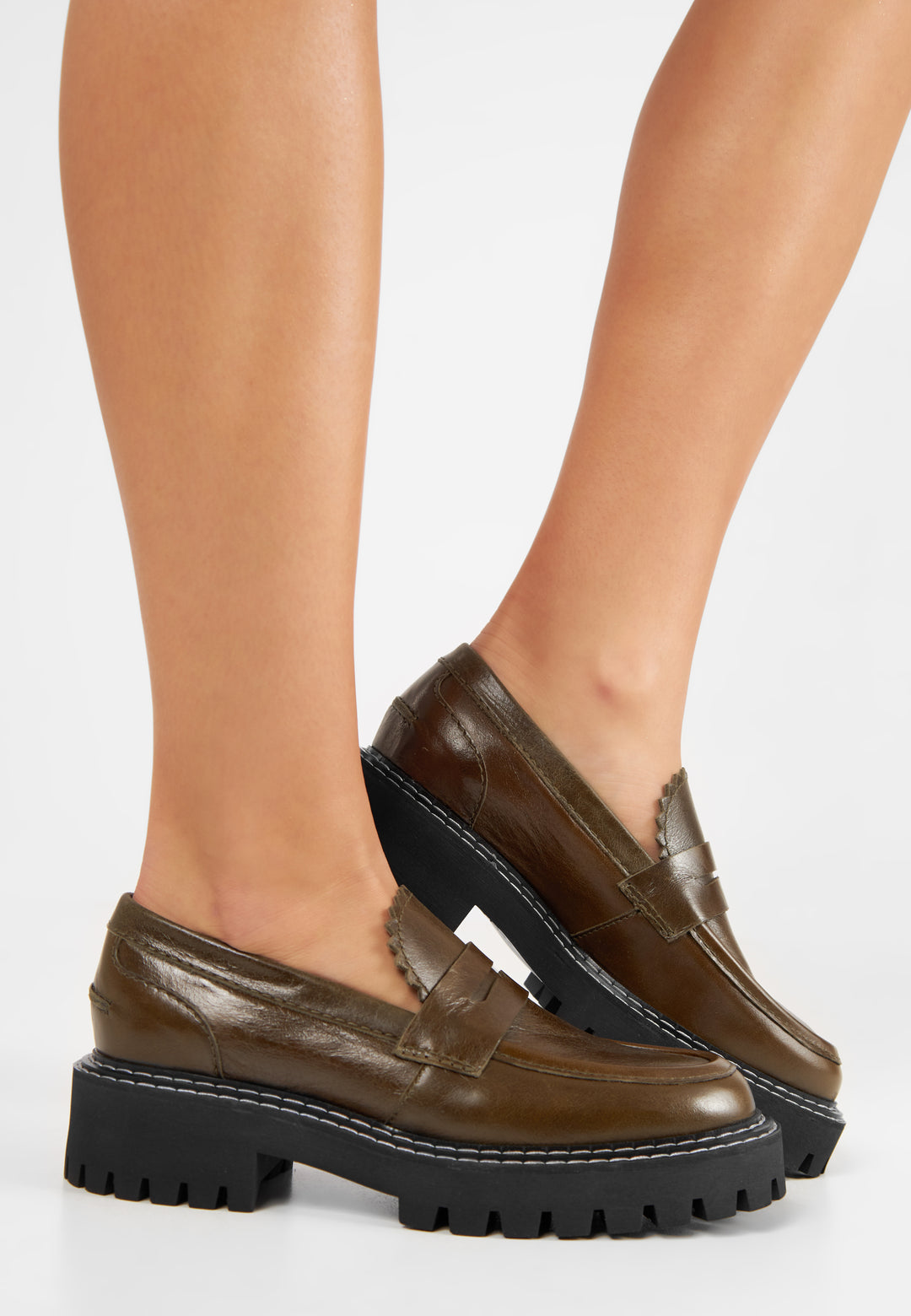 LÄST Matter Loafer - Leather - Olive Loafers Olive