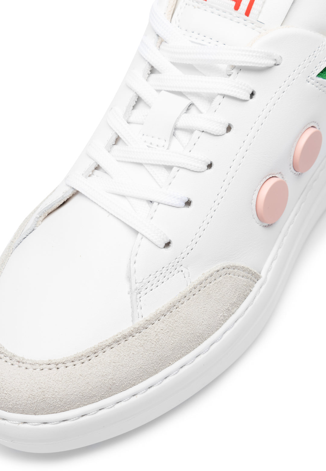 LÄST Minimalist Low - Leather - White/Green Metallic Low Sneakers White/Green