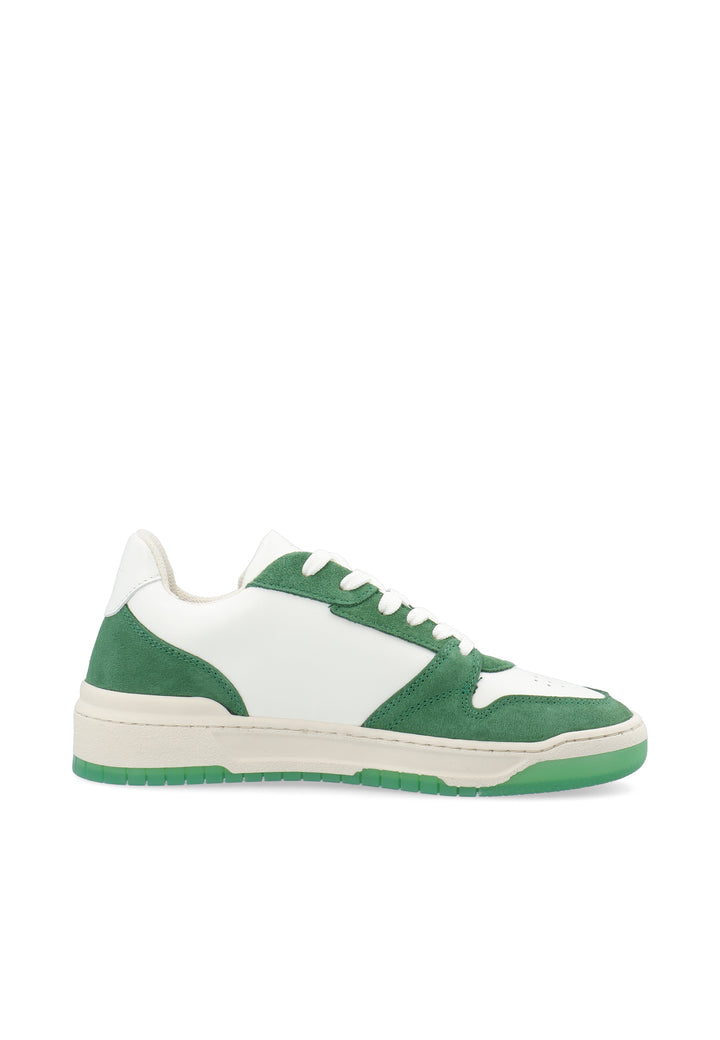 LÄST Noah B-Ball - Leather/Suede - White/Bold Green Low Sneakers White/Bold Green