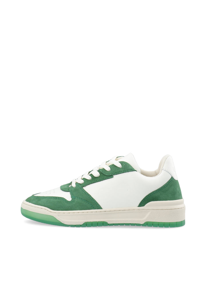 LÄST Noah B-Ball - Leather/Suede - White/Bold Green Low Sneakers White/Bold Green