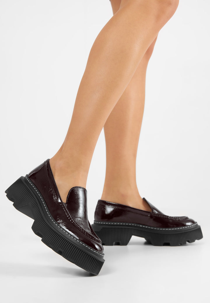 LÄST Penny - Patent Leather - Dark Brown Loafers Dark Brown