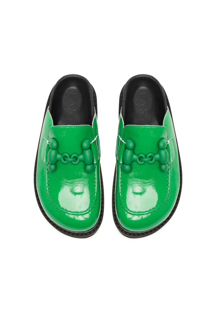 LÄST Philippa - Patent Leather - Green Slides Green