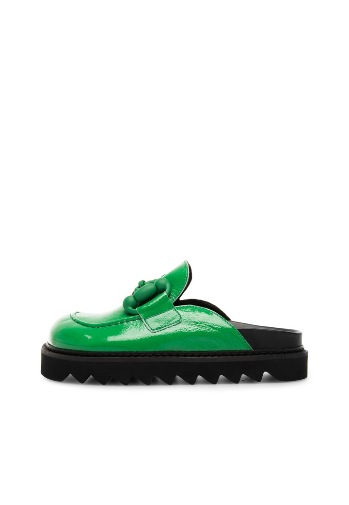 LÄST Philippa - Patent Leather - Green Slides Green