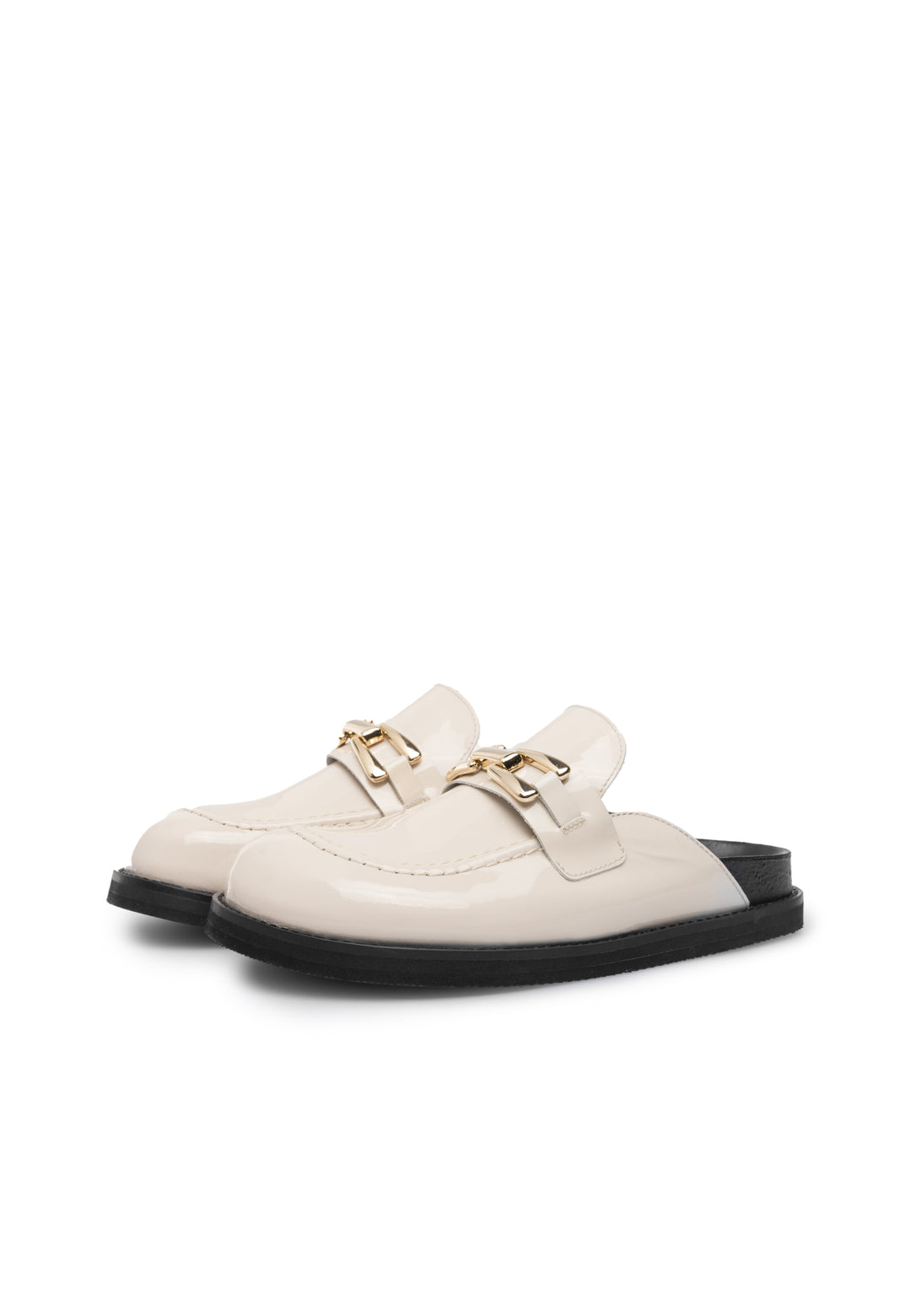 LÄST Phiona - Patent Leather - Off White Slides Off White