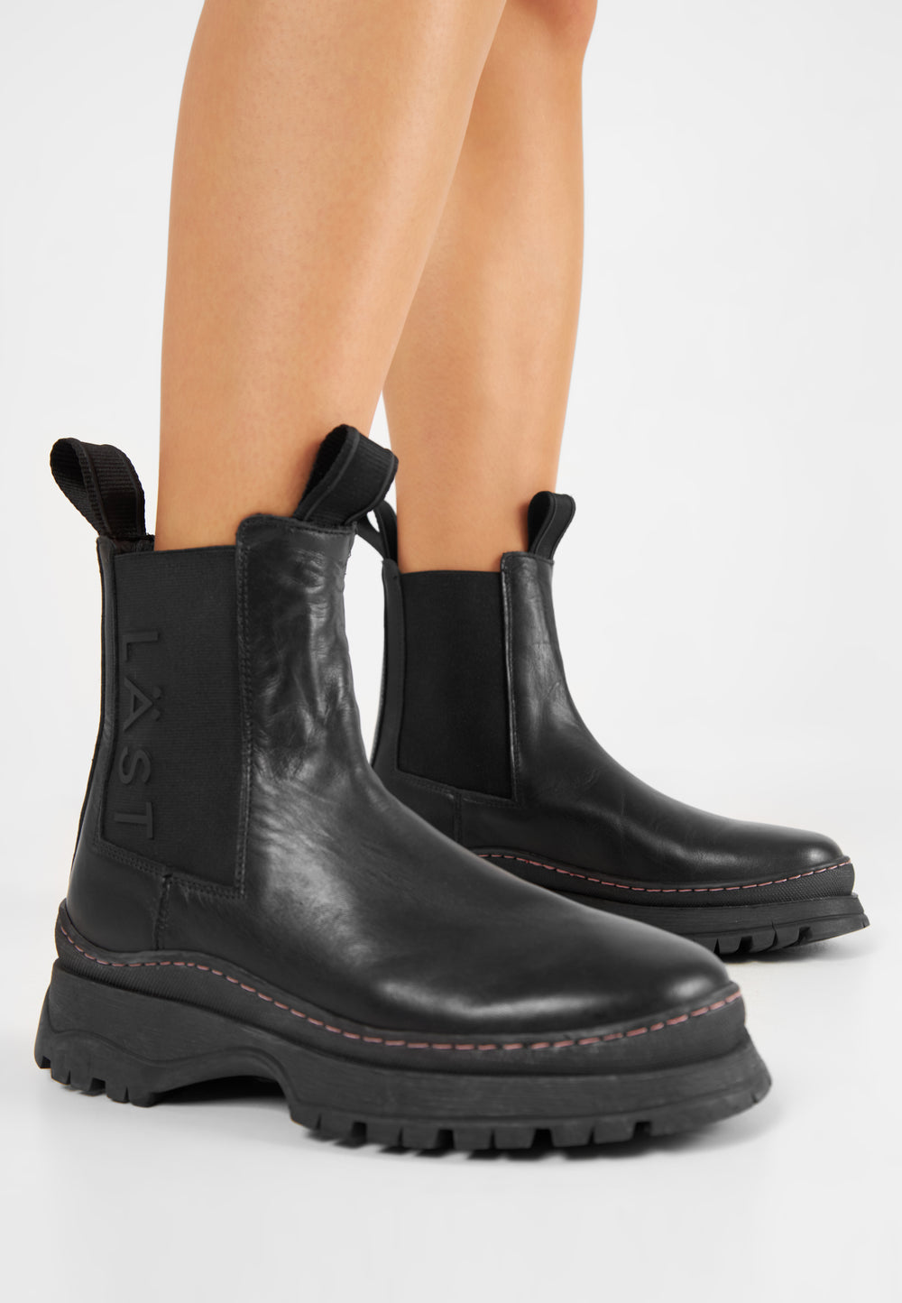 LÄST Powder Chelsea - Leather - Black Ankle Boots Black