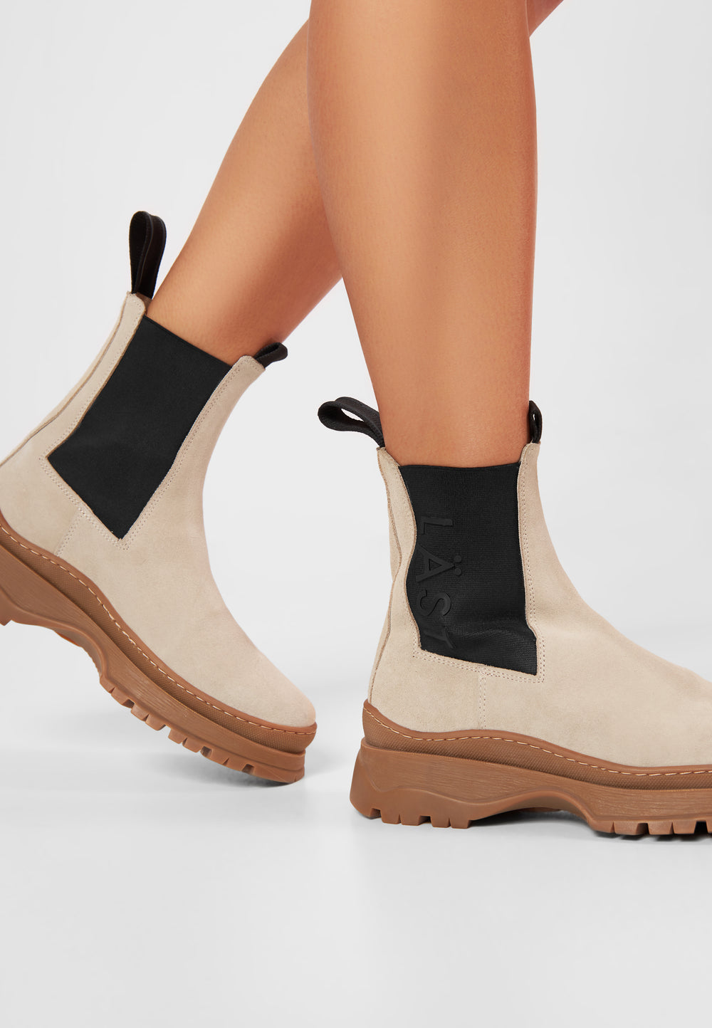 LÄST Powder Chelsea - Suede - Beige Ankle Boots Beige