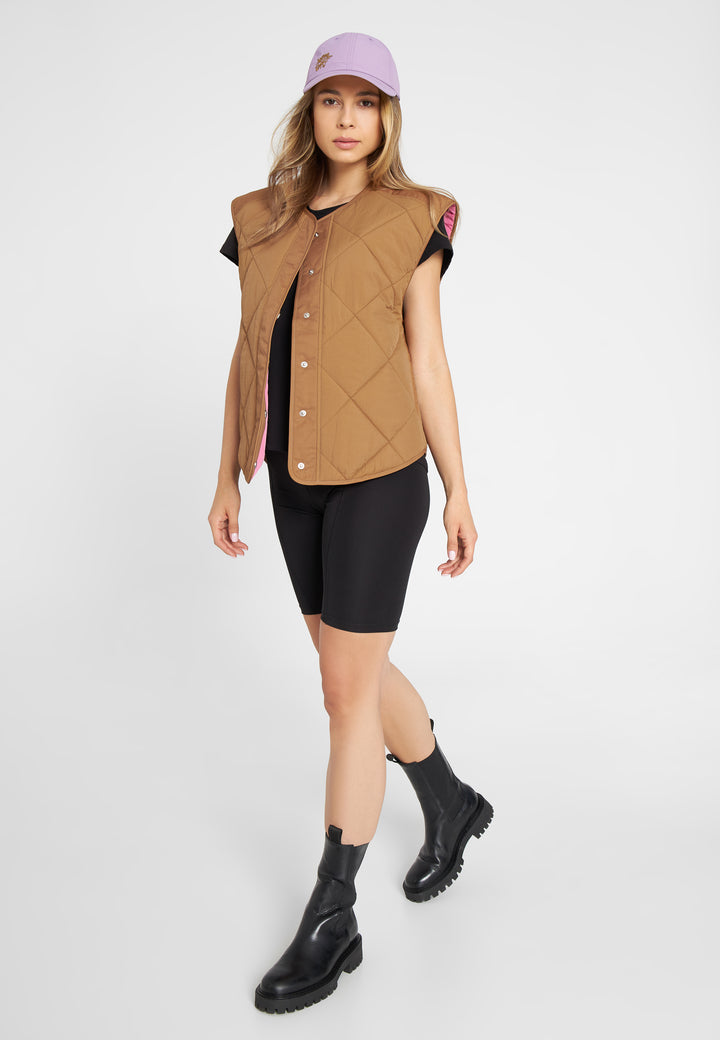 LÄST Quilted Waistcoat - Toffee Brown Jackets Toffee Brown