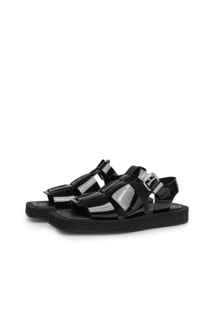 LÄST Samantha - Patent Leather - Black Sandals Black