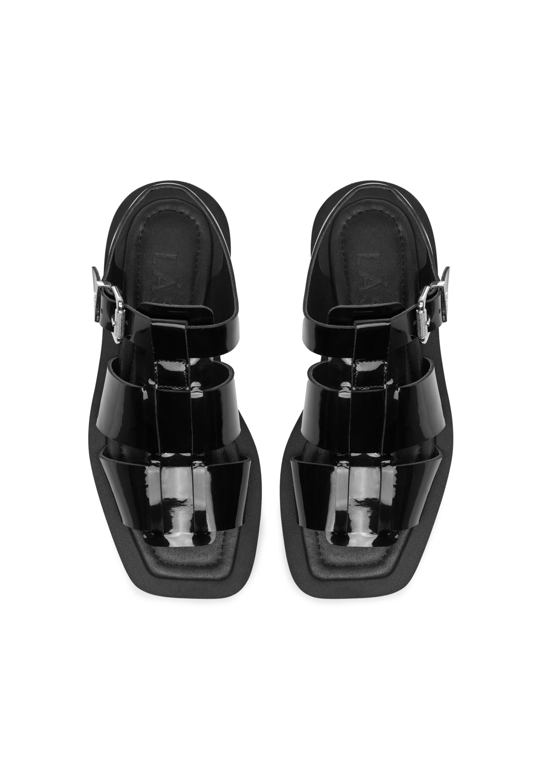 LÄST Samantha - Patent Leather - Black Sandals Black