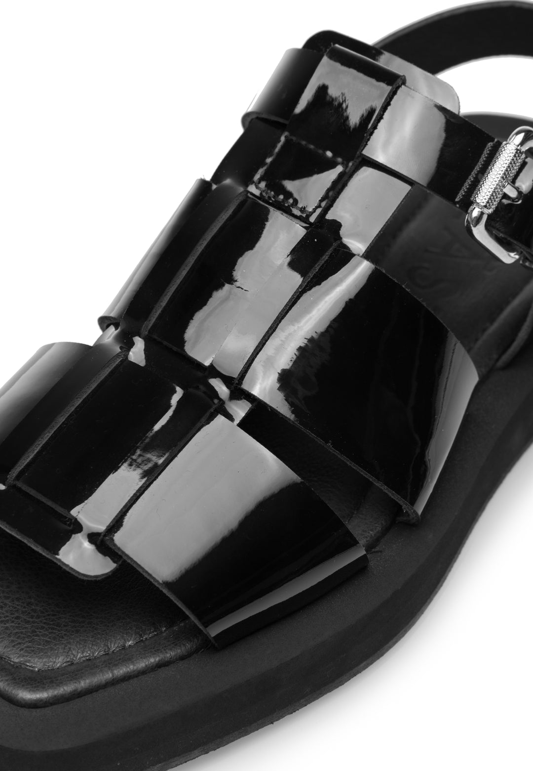 LÄST Samantha - Patent Leather - Black Sandals Black