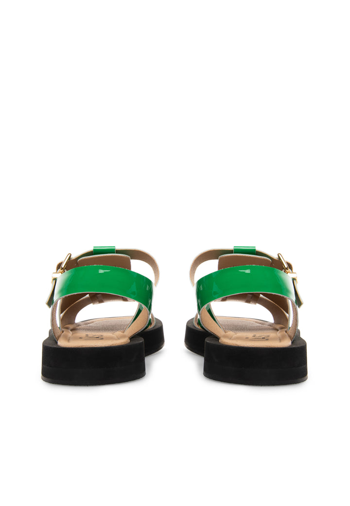 LÄST Samantha - Patent Leather - Green Sandals Green