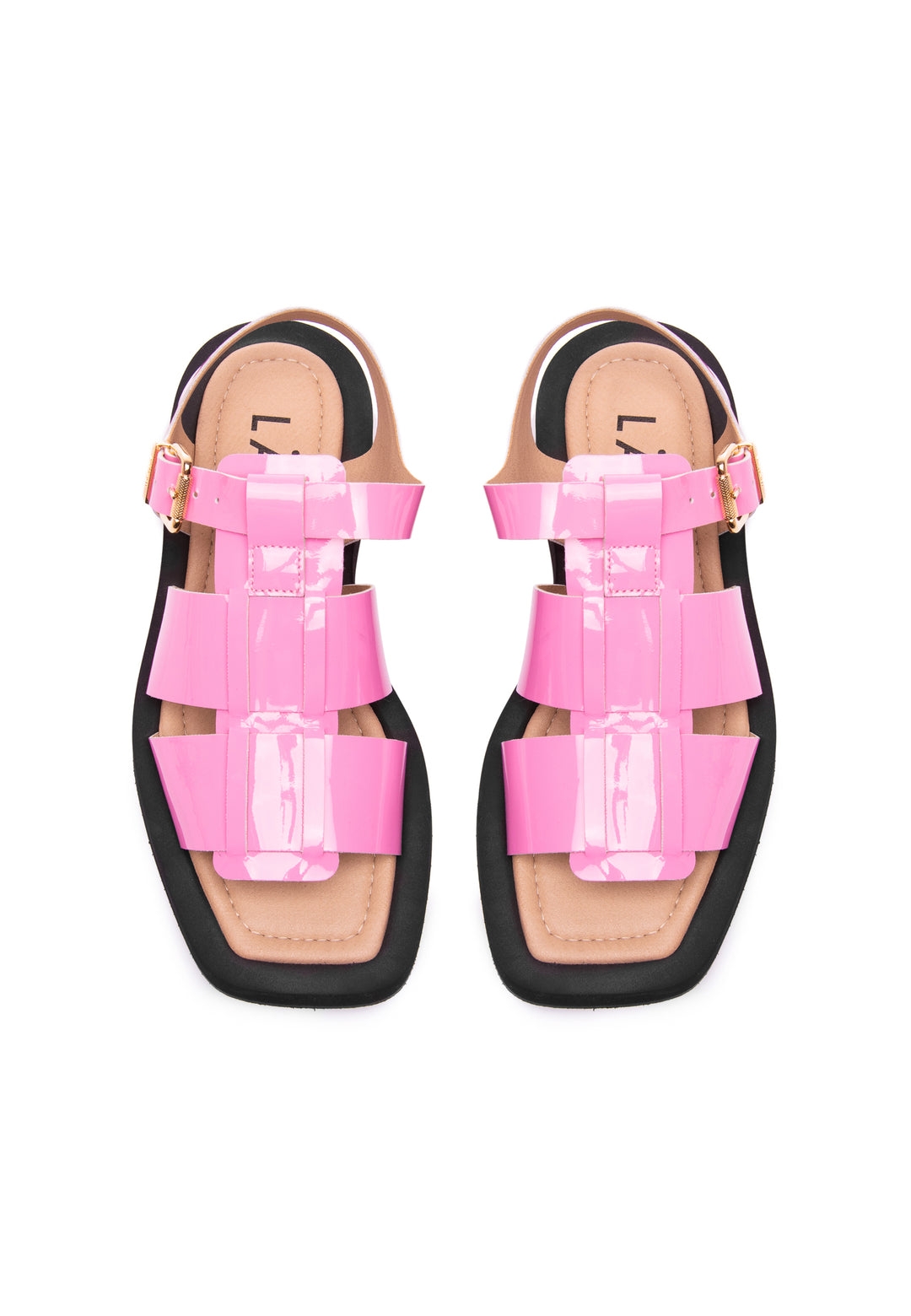 LÄST Samantha - Patent Leather - Pink Sandals Pink