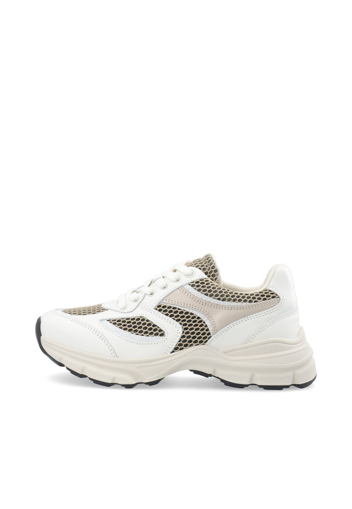 LÄST Sammy Runner - Leather/Textile - Off White/Beige Low Sneakers Off White/Beige