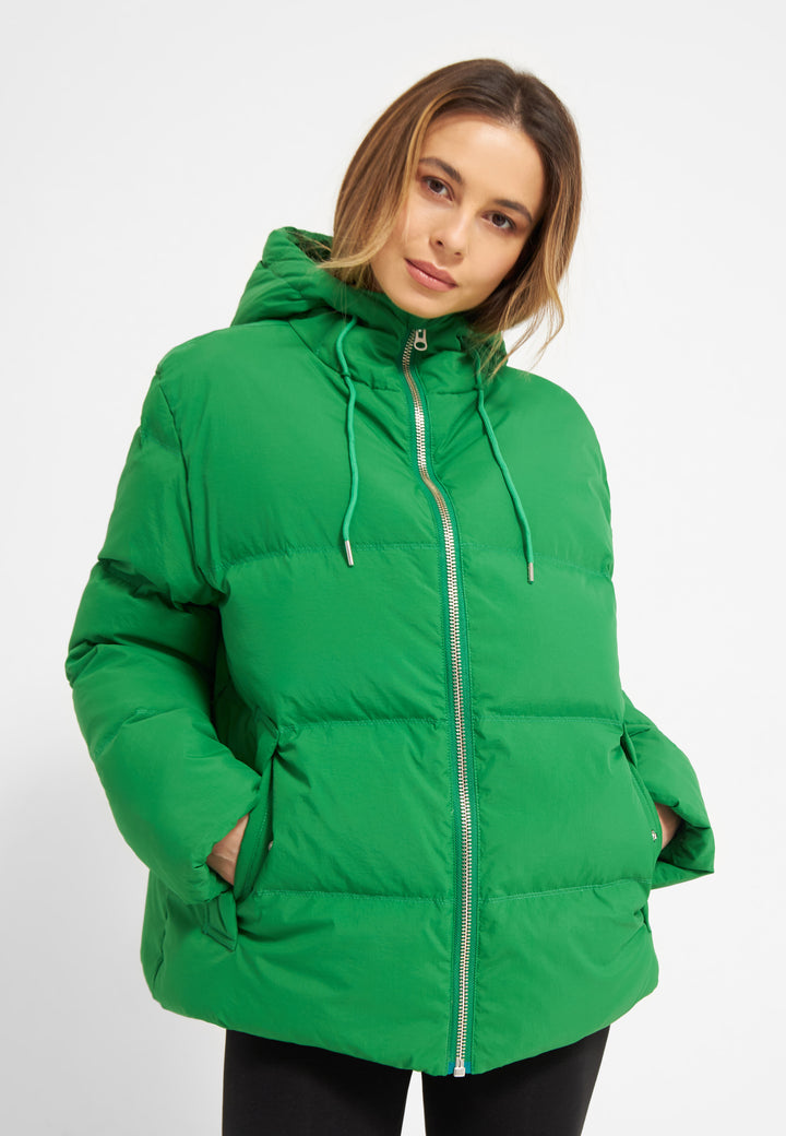 LÄST Short Hooded Puffer Jacket - Green Jackets Green