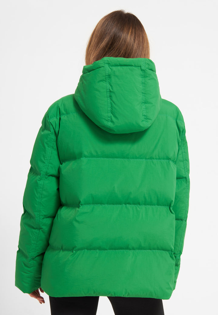 LÄST Short Hooded Puffer Jacket - Green Jackets Green