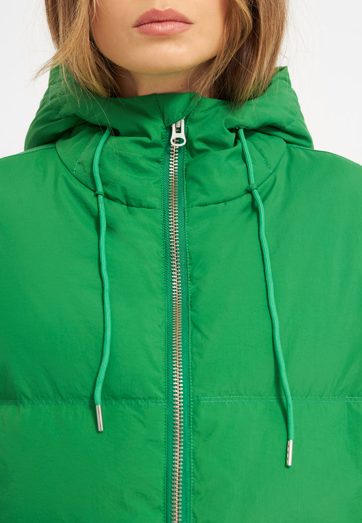 LÄST Short Hooded Puffer Jacket - Green Jackets Green