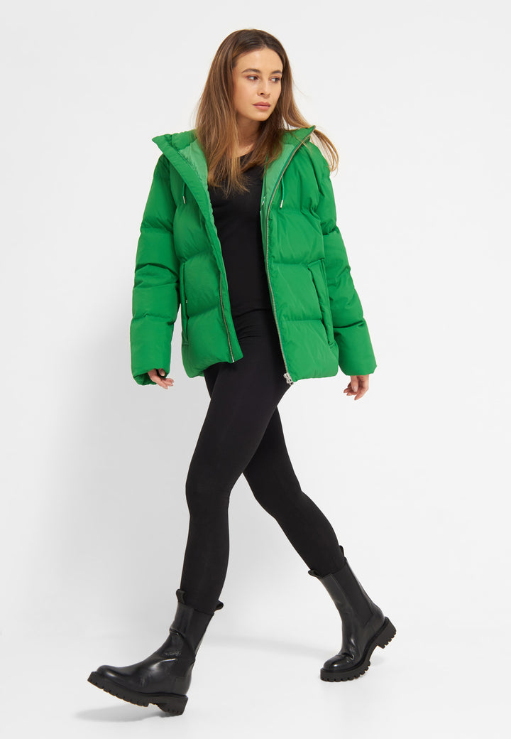 LÄST Short Hooded Puffer Jacket - Green Jackets Green