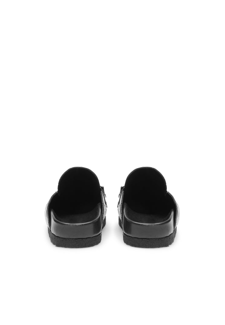 LÄST Slice - Embossed Leather - Black Slides Black